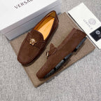 Men's Medusa Gold Emblem Slip-On Loafer Driving Shoes NE190117