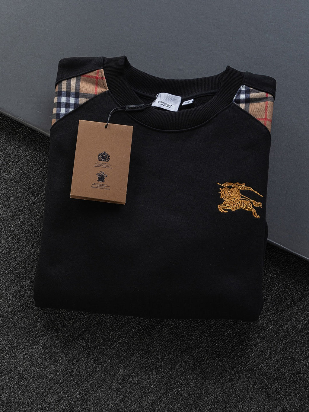 Plaid Patchwork Crew Neck Sweatshirt U310520