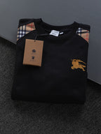 Plaid Patchwork Crew Neck Sweatshirt U310520