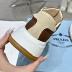 Suede Fabric Patchwork Triangle Logo Chunky Sole Sneakers S283410