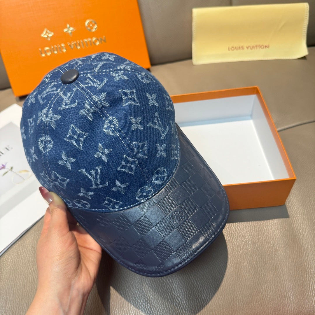 Denim Monogram Print Baseball Cap G103015