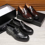 Croc Embossed Slip-On Loafers U310509