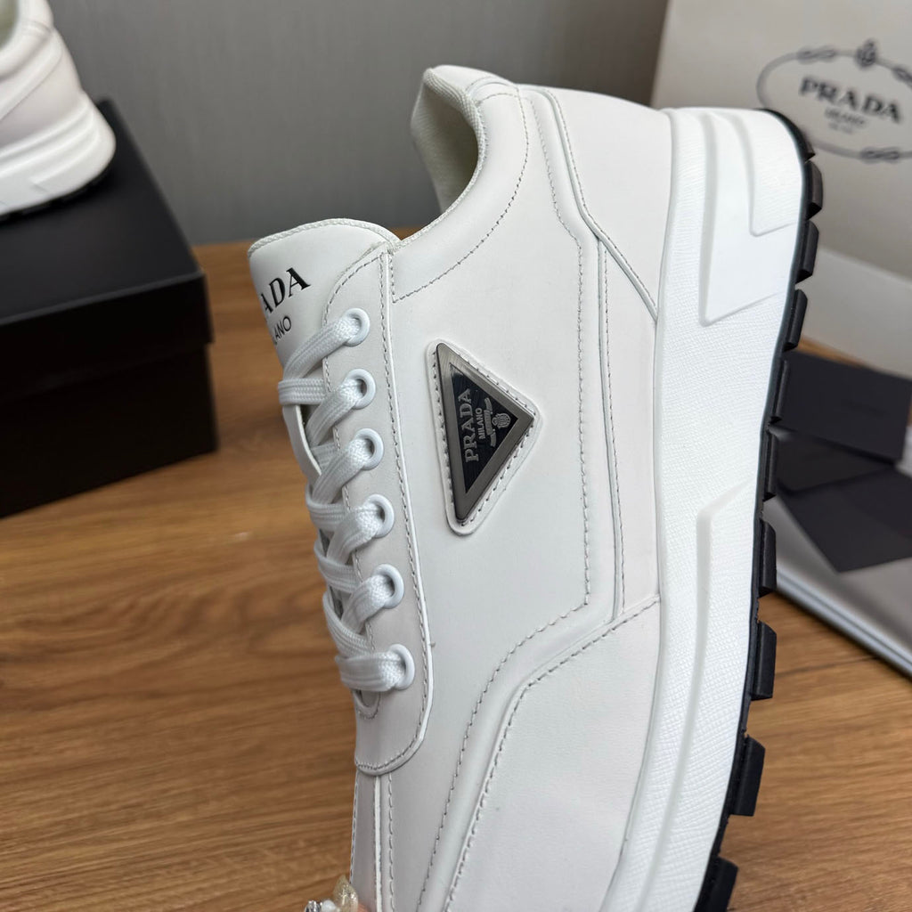 Calfskin Triangle Badge Lace-Up Sneaker S283439