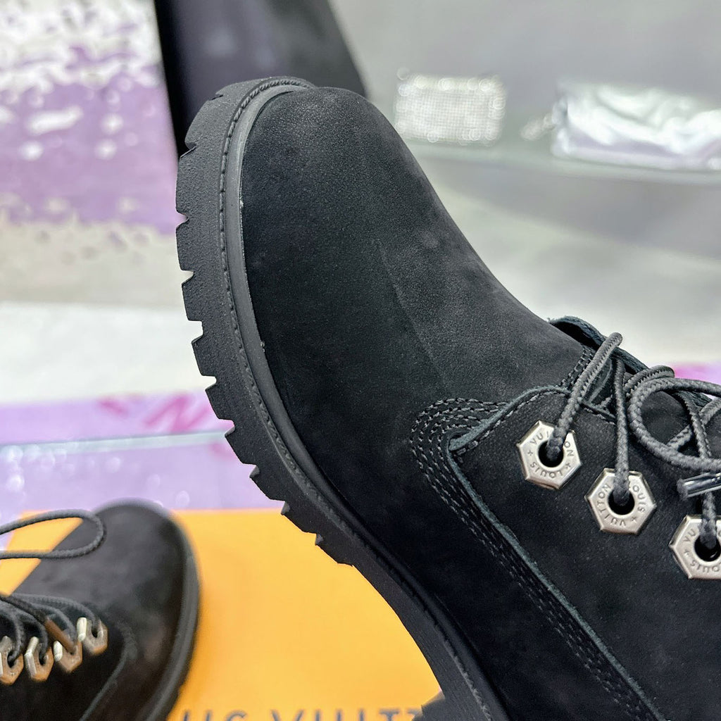 Embossed Chunky Lug Sole Work Ankle Boots S265507