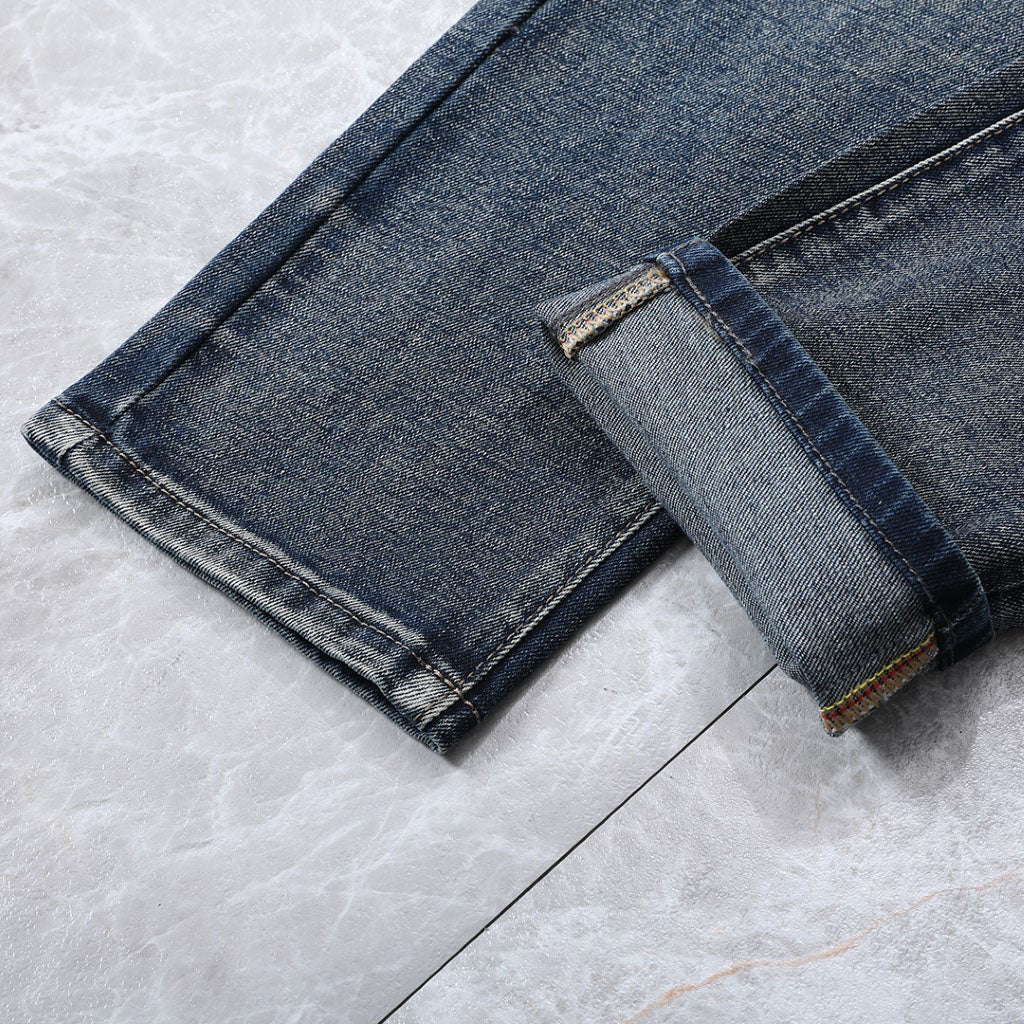 Back Pocket Camouflage Printed Vintage Denim Jeans R260538