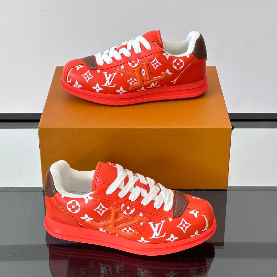 Allover Printed Lace-Up Low Top Platform Sneakers S283420