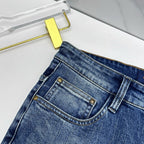 Medium Blue Wash Rivet & Embroidery Pocket Denim Jeans L260633