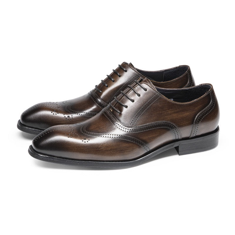 Wingtip Brogue Oxford Shoes Lace-Up Formal Dress Shoes Y101114