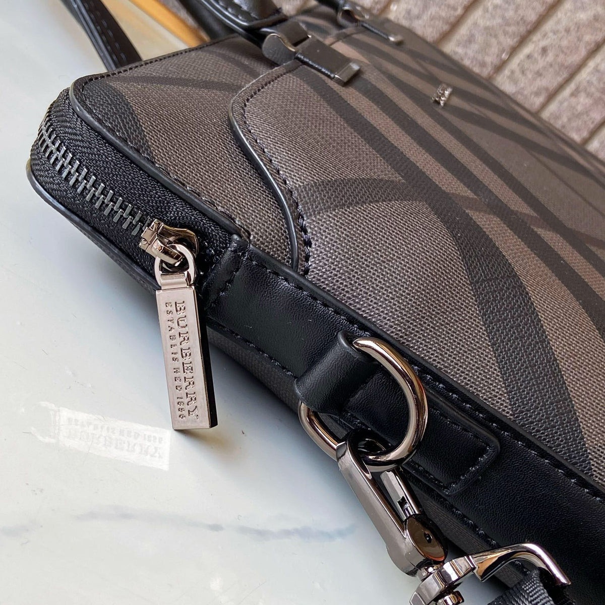 Classic Plaid Print Handheld Business Briefcase B101011
