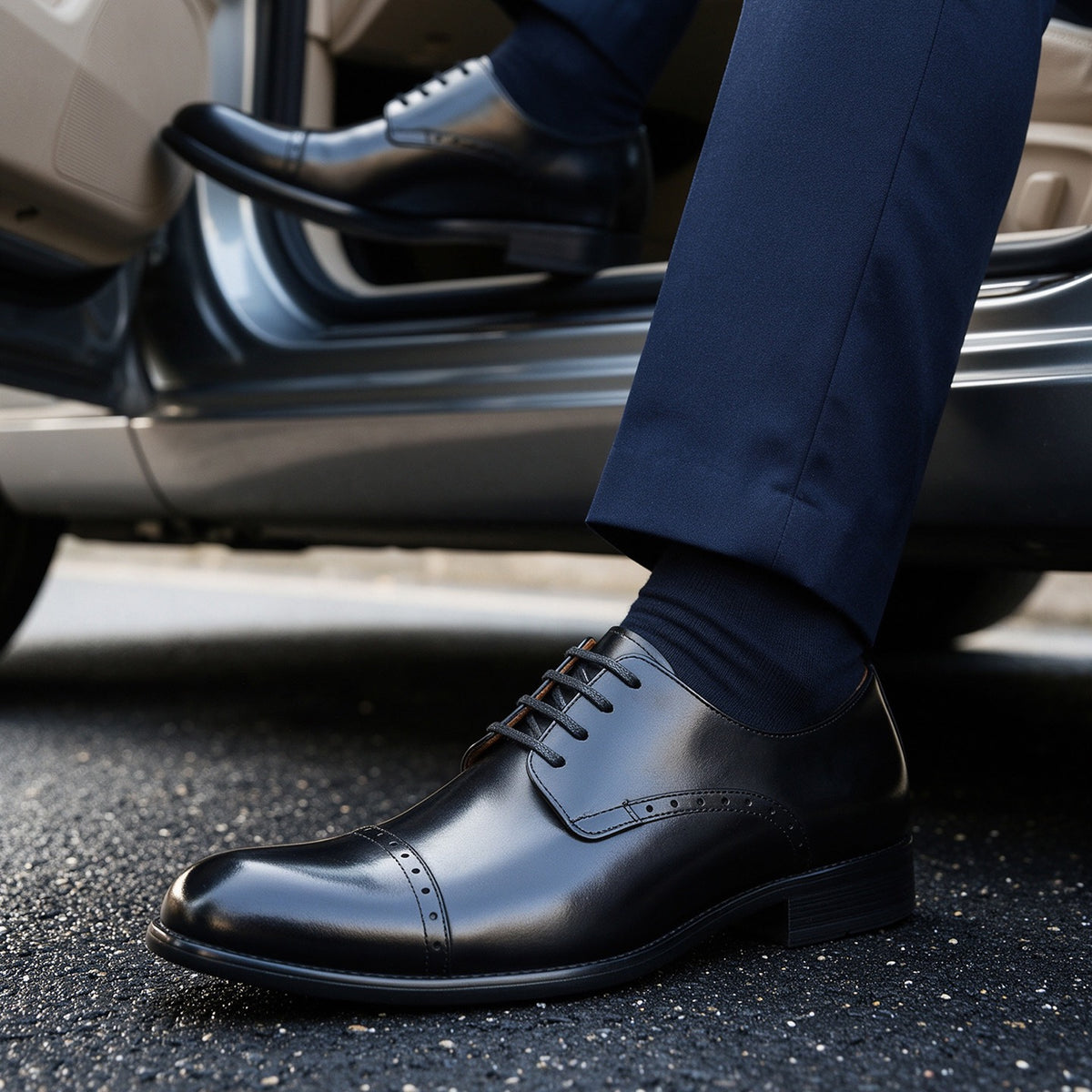 Cap Toe Derby Shoes Lace-Up Dress Shoes Y101142