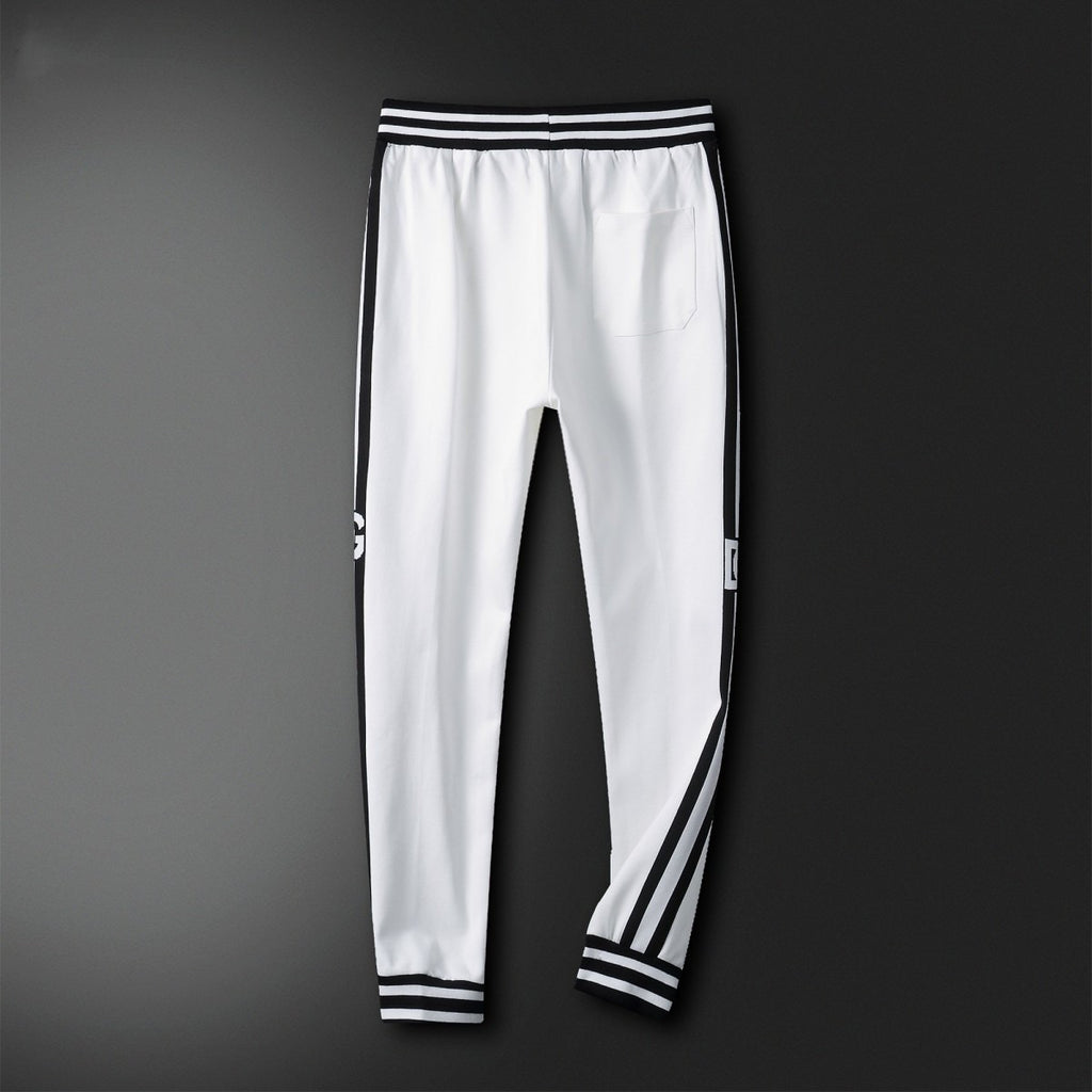 Striped Trim Zip Up Track Suit 2 Piece Jacket & Pants Set U310523