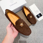 Men's Medusa Gold Emblem Slip-On Loafer Driving Shoes NE190117