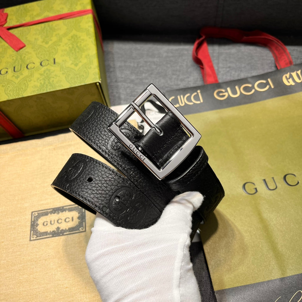 Dual Logo Embossed Pin Buckle Belt E020801