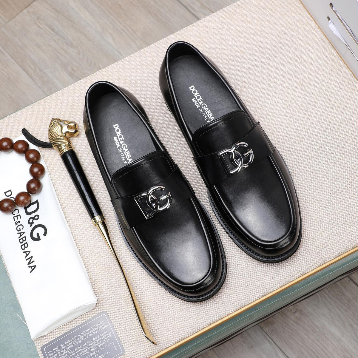 Men's Metal Double Ring Buckle Slip-On Loafers NE190139
