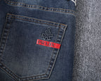 Vintage Emblem Embroidery Red Label Slim Denim V260839