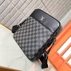 Checkerboard Print Vertical Messenger Bag B101014
