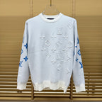 New Crew Neck Mixed Jacquard Knit Pullover Sweater GN380102