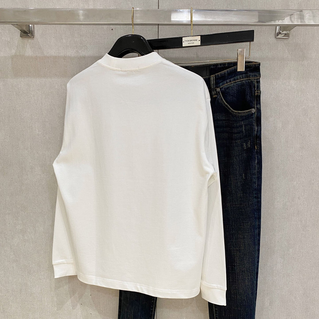Letter Print Mock Neck Long Sleeve Top G995001