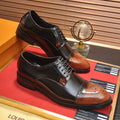Men's Patina Brogue Cap-Toe Lace-Up Oxford Dress Shoes NE190111