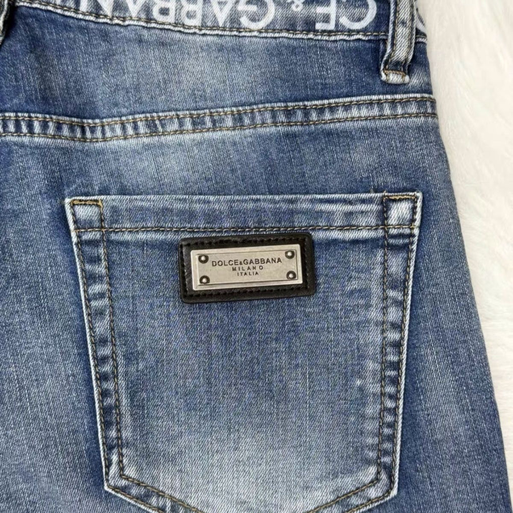 Men Light Faded Blue Wash Jeans C261030