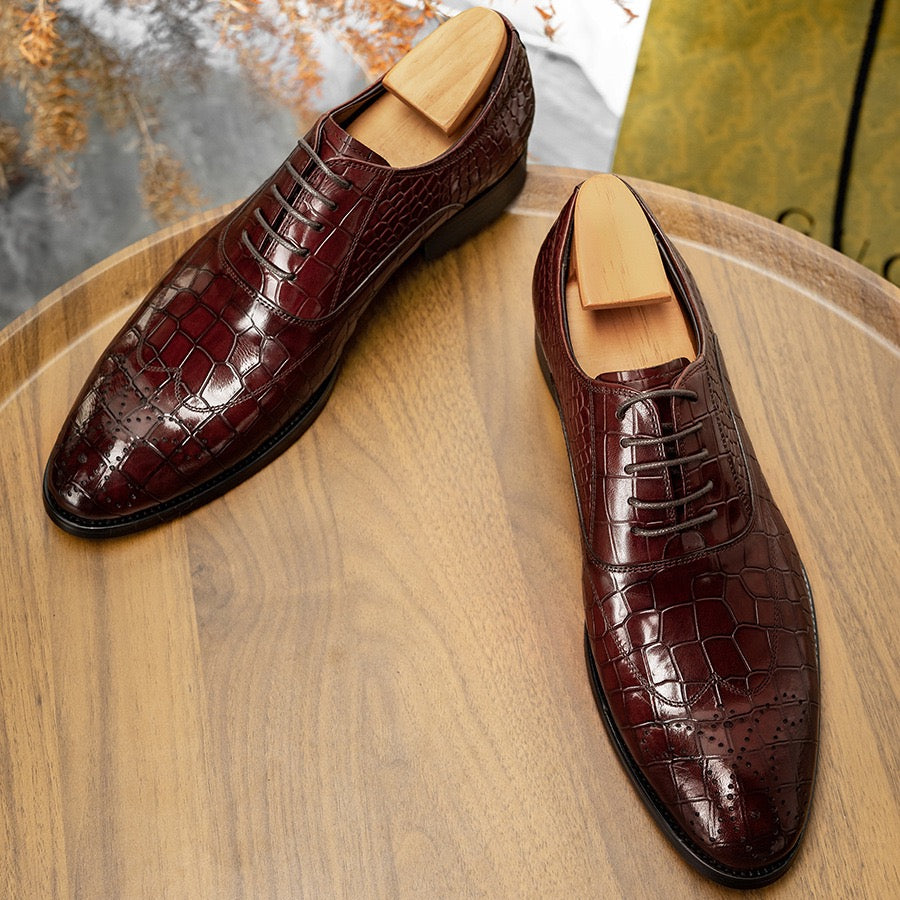 Men's Croc Embossed Oxford Dress Shoes P050512