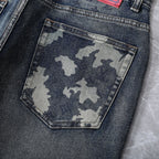 Back Pocket Camouflage Printed Vintage Denim Jeans R260538