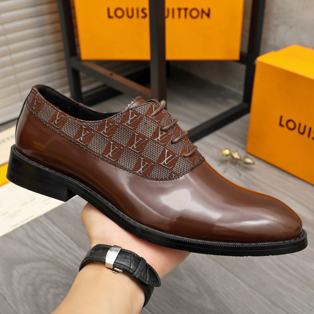 Men's Polished Panel Plaid Oxford Shoes NE190127