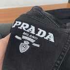 Black Washed Mens Embroidered Pocket Denim Trousers R260522