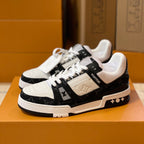 Pattern Panel Lace-Up Low Top Trainer Sneakers S283418