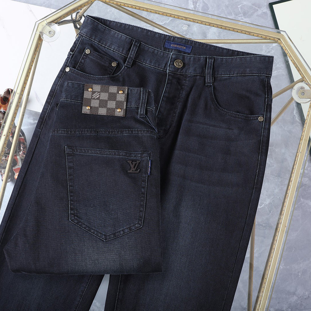 Dark Indigo Studded Check Crest Jeans E260921