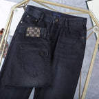 Dark Indigo Studded Check Crest Jeans E260921