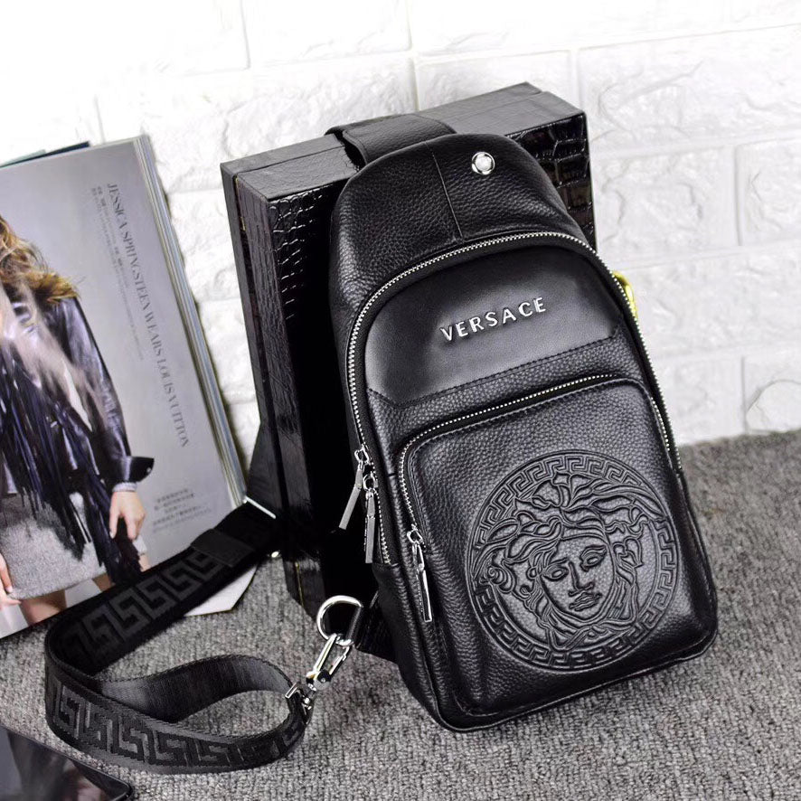 Grain Leather Embossed Pattern Chest Sling Bag B101002