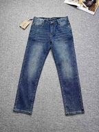 Vintage Fade Blue Embossed Text Jeans M260721