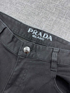 Solid Black Debossed Shield Motif Slim Denim M260716