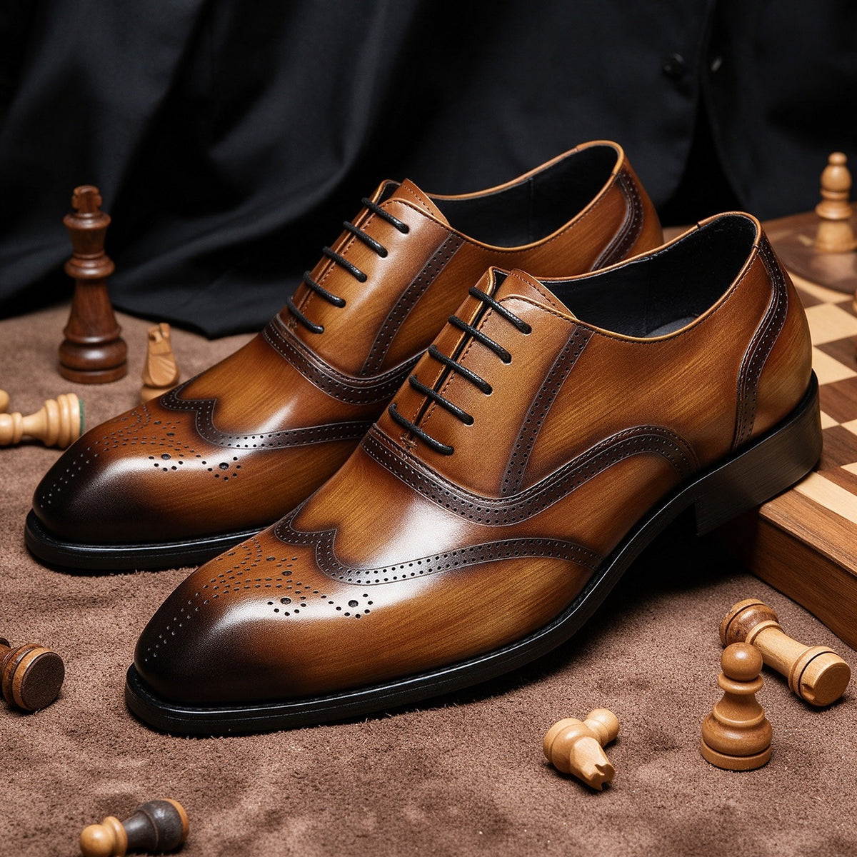 Wingtip Brogue Oxford Shoes Lace-Up Formal Dress Shoes Y101114