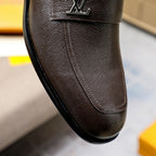 Men's Cross Grain Metal Logo Slip-On Loafers NE190130