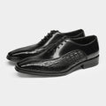 Croc Embossed Split Toe Oxford Shoes Lace-Up Formal Dress Shoes Y101160