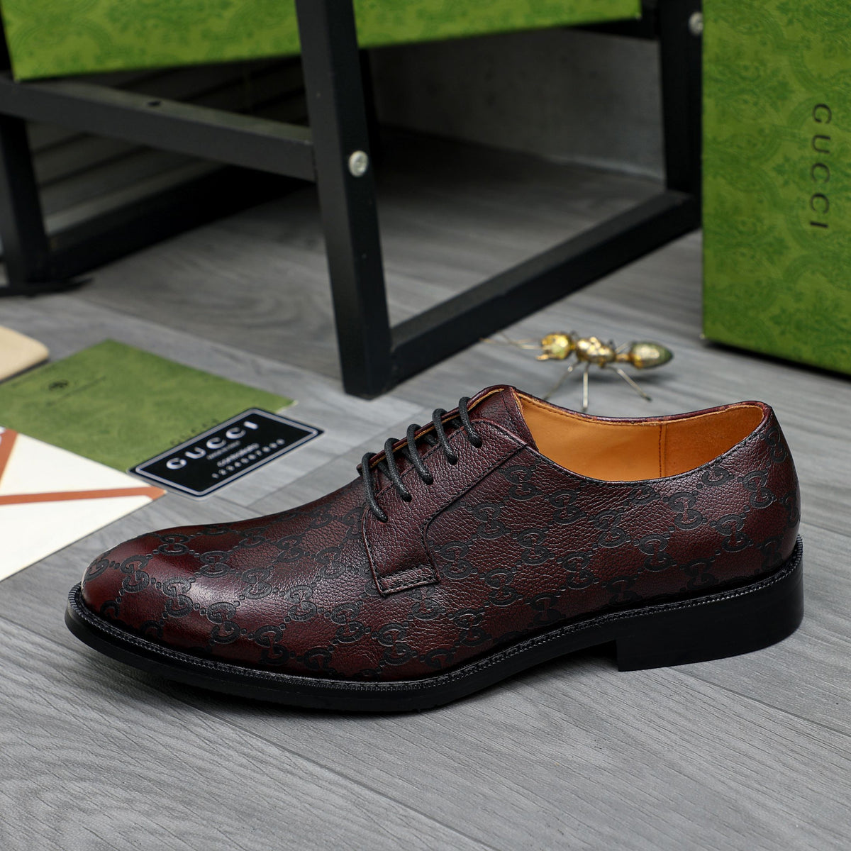 Allover Printed Lace-Up Derby Shoe S283437