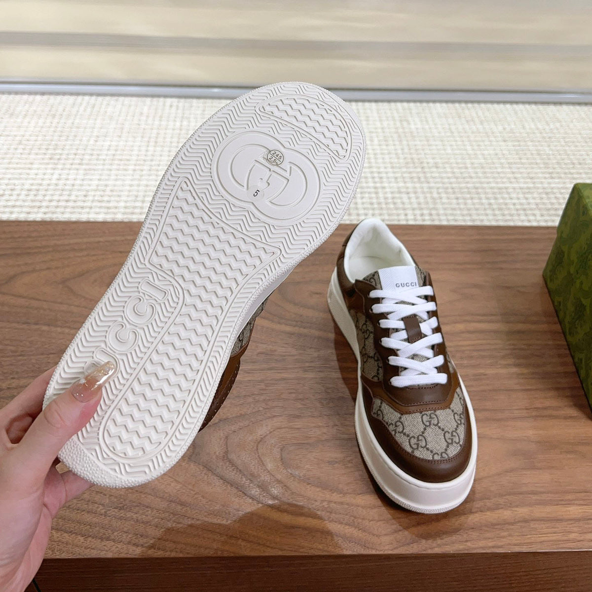 Men's Interlocking G Monogram Patchwork Platform Sneakers JN081101