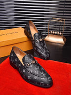 Monogram Print Metal Buckle Loafers S283414