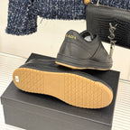 Triangle Badge Flat Lace-up Sneakers With Perforated Toe S265505