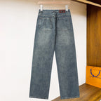 Dark Vintage Blue Wash Embossed Monogram Slim Jeans C261036