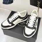Triangle Badge Flat Lace-up Sneakers With Perforated Toe S265505