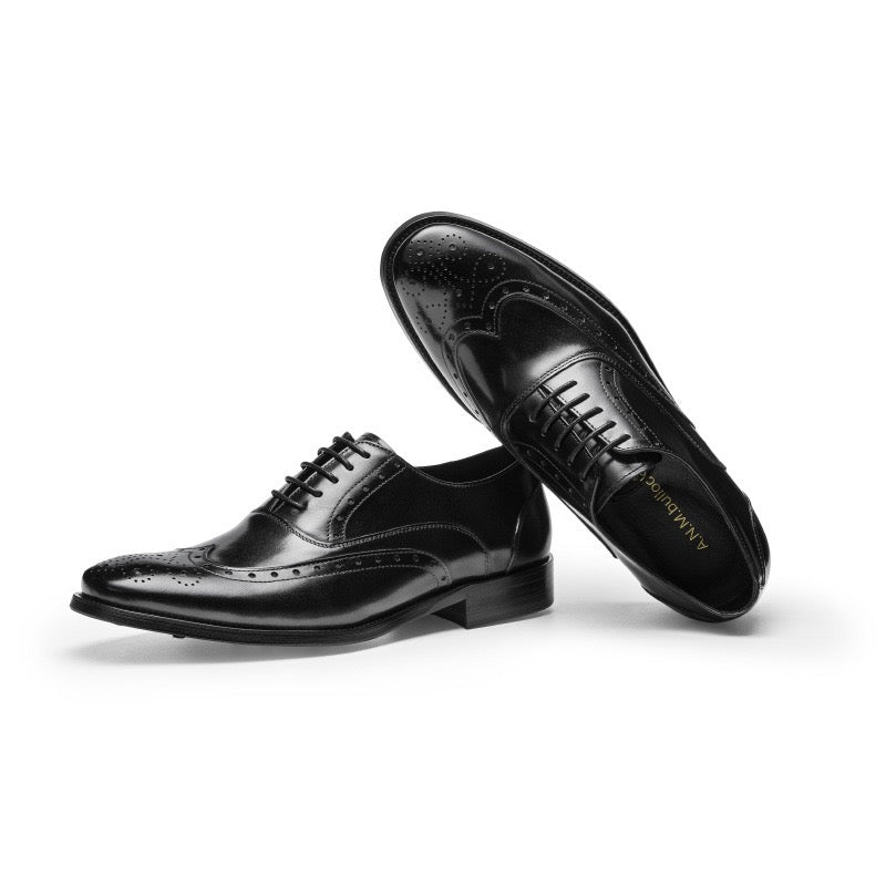 Full Brogue Wingtip Oxford Shoes Lace-Up Formal Dress Shoes Y101126