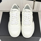 Triangle Badge Flat Lace-up Sneakers With Perforated Toe S265505