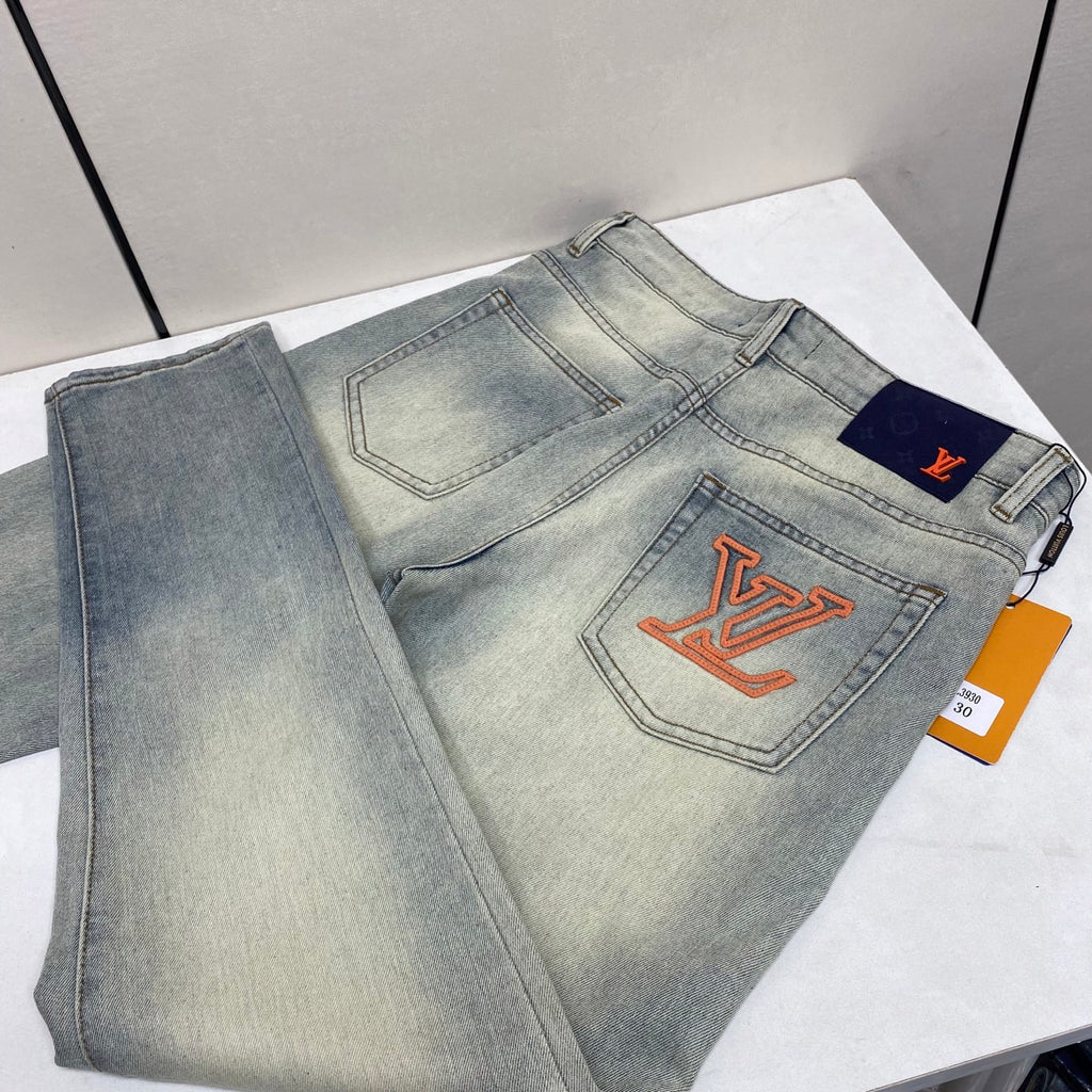 Pale Vintage Fade Orange Logo Jeans E260935