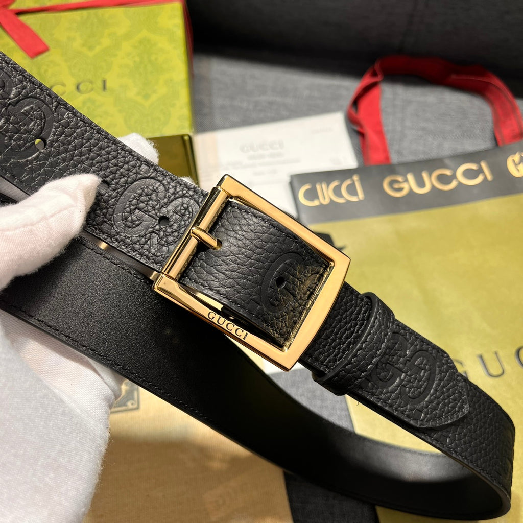 Dual Logo Embossed Pin Buckle Belt E020801