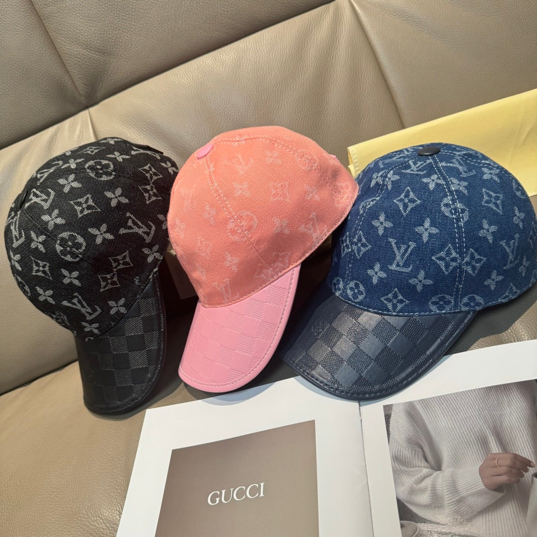 Denim Monogram Print Baseball Cap G103015