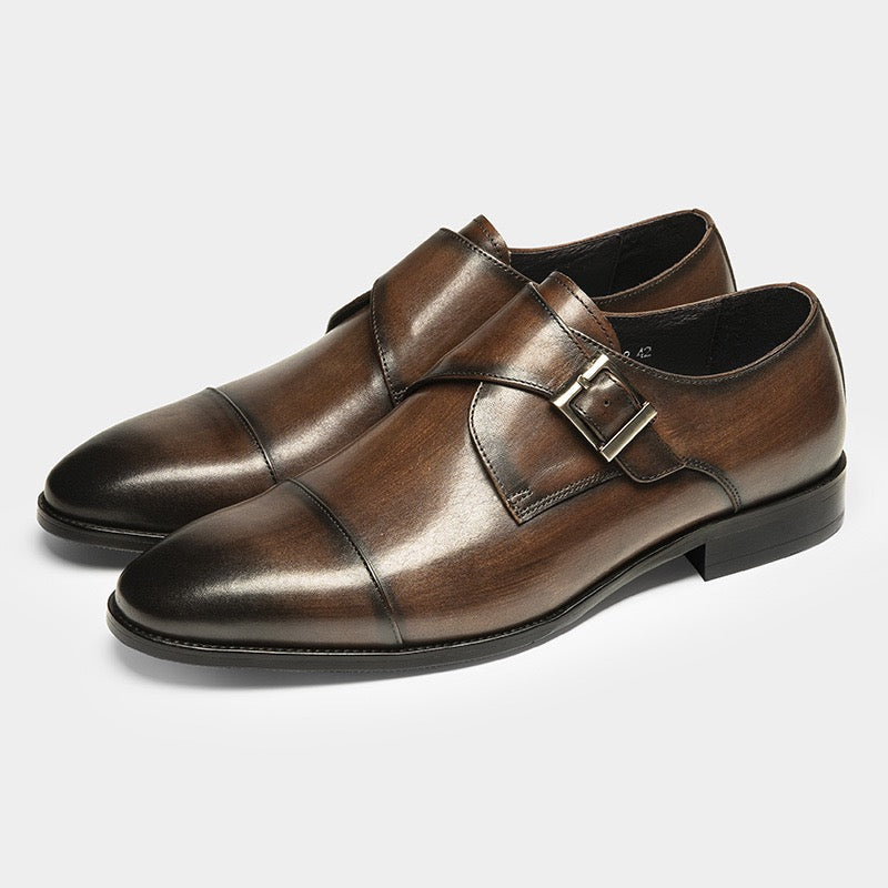Cap Toe Single Monk Strap Dress Shoes Y101156