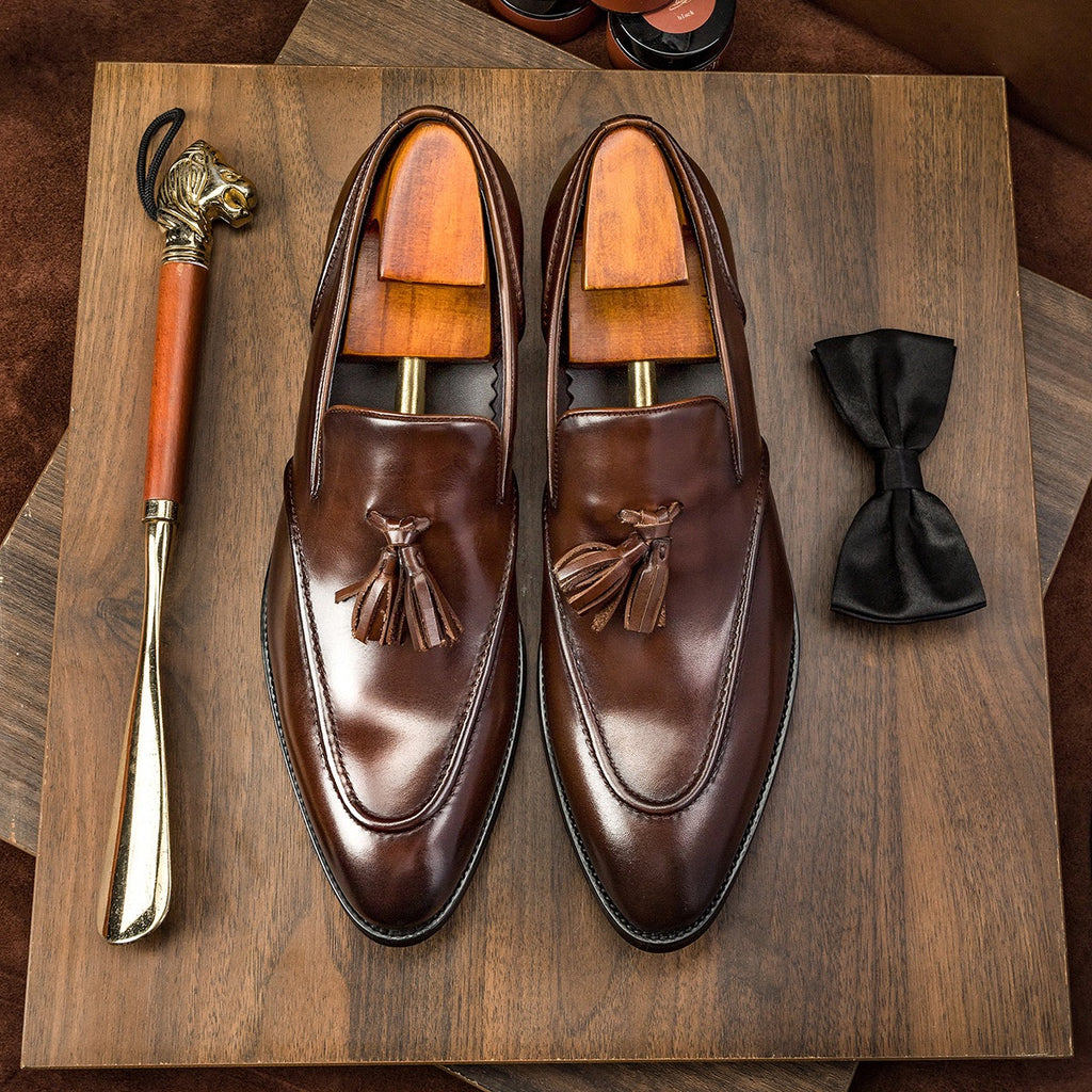 Tassel Slip-On Loafers Polished Formal Tassel Dress Loafers P050508